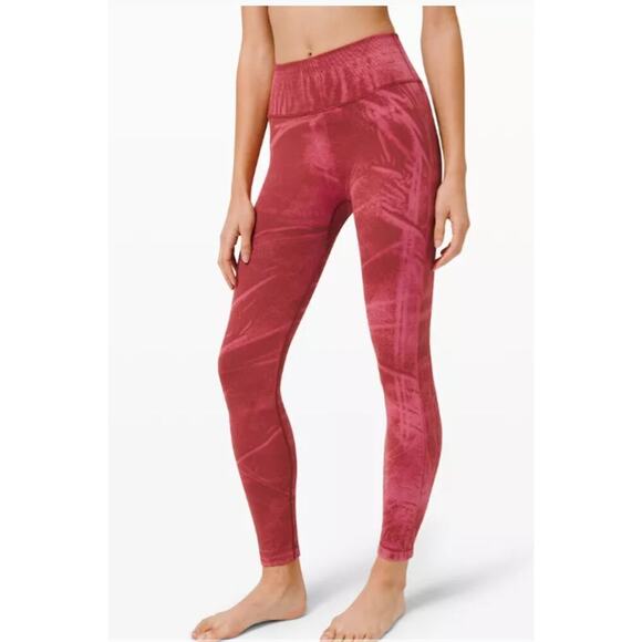 Lululemon Ebb to Street Tight Leggings Wash Red Pink Size 6 - Picture 1 of 5